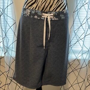 Men's Blue Patterned Swim Shorts Size 38